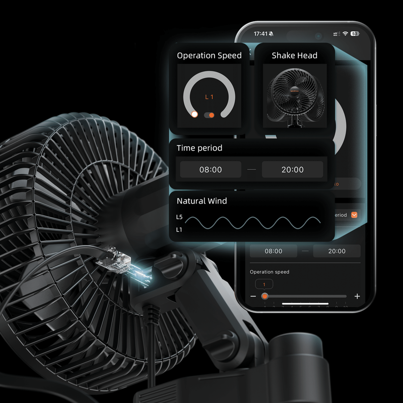 Load image into Gallery viewer, Spider Farmer - 6" Grow Tent Clip Fan EC Motor Oscillating Fan with App Control