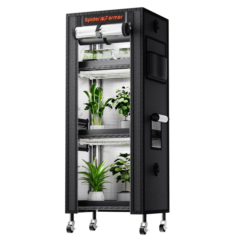 Load image into Gallery viewer, Spider Farmer - 4-Tier Plant Stand with Grow Lights & Indoor Grow Tent – 54W