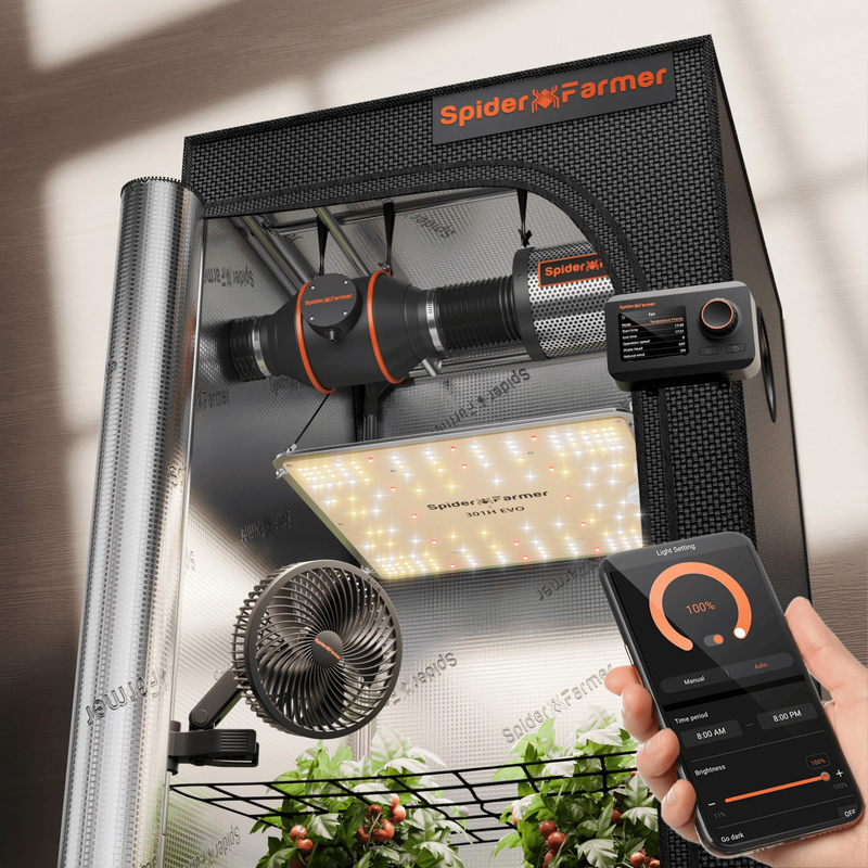 Load image into Gallery viewer, Spider Farmer - 2x2 Complete Grow Tent Kit – SF1000 EVO LED & 4” Ventilation