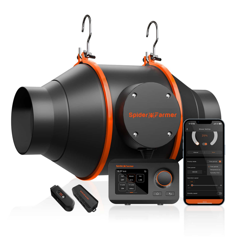 Load image into Gallery viewer, Spider Farmer - 4 Inch Inline Fan 205 CFM Quiet Grow Tent Ventilation Fan