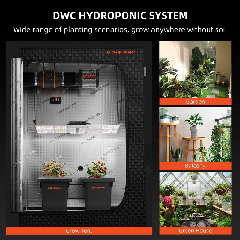 Load image into Gallery viewer, Spider Farmer - 7 Gallon DWC Hydroponic System with Top Drip Kit – 4 Buckets