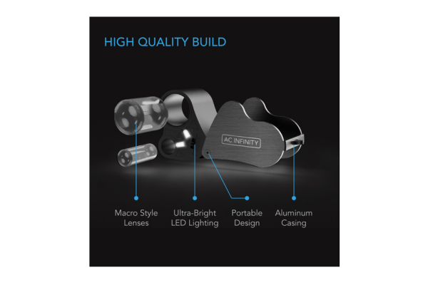 AC INFINITY Jewelers Loupe, Pocket Magnify Glass with LED Light & Dual Lenses
