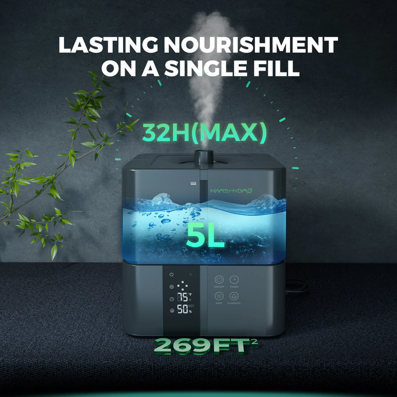 Load image into Gallery viewer, Mars Hydro - Ultrasonic Cool Mist 5L Humidifier | 4 Mist Levels, 12-Hour Timer