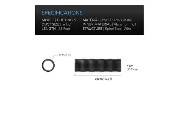 AC INFINITY 6" Flexible Four Layer Ducting 25'