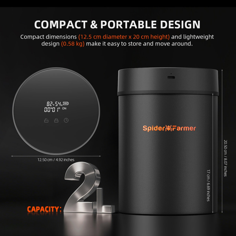 Load image into Gallery viewer, Spider Farmer - 2L Auto-Cure Smart Jar with Vacuum Lid & 62% Humidity Packs