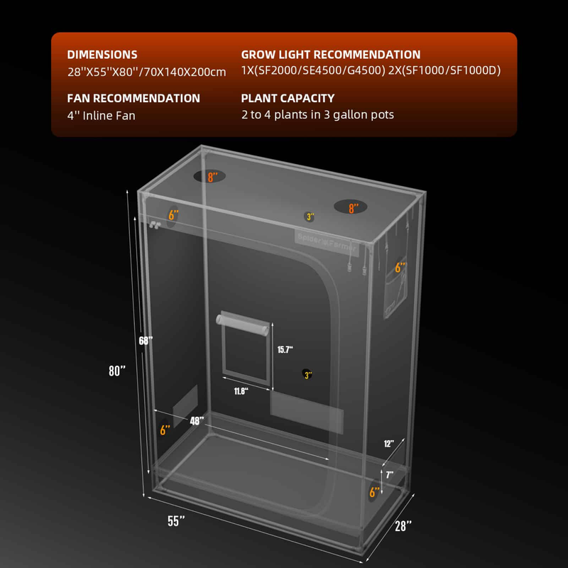 Load image into Gallery viewer, Spider Farmer - 2x4 Grow Tent – 1680D Indoor Grow Tent with Observation Window