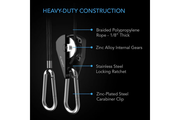 Load image into Gallery viewer, AC Infinity - Heavy Duty Adjustable Rope Hanger (2 Pack) - 150 lbs, 8 Ft for Grow Equipment