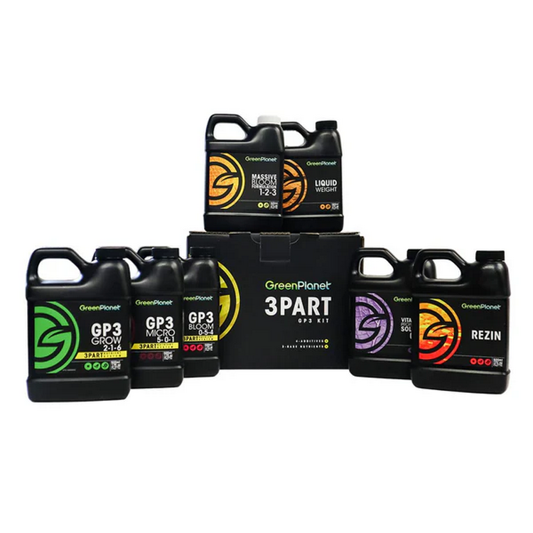 Load image into Gallery viewer, Green Planet - 3 Part GP3 Starter Bundle – Grow, Bloom & Micro Formula