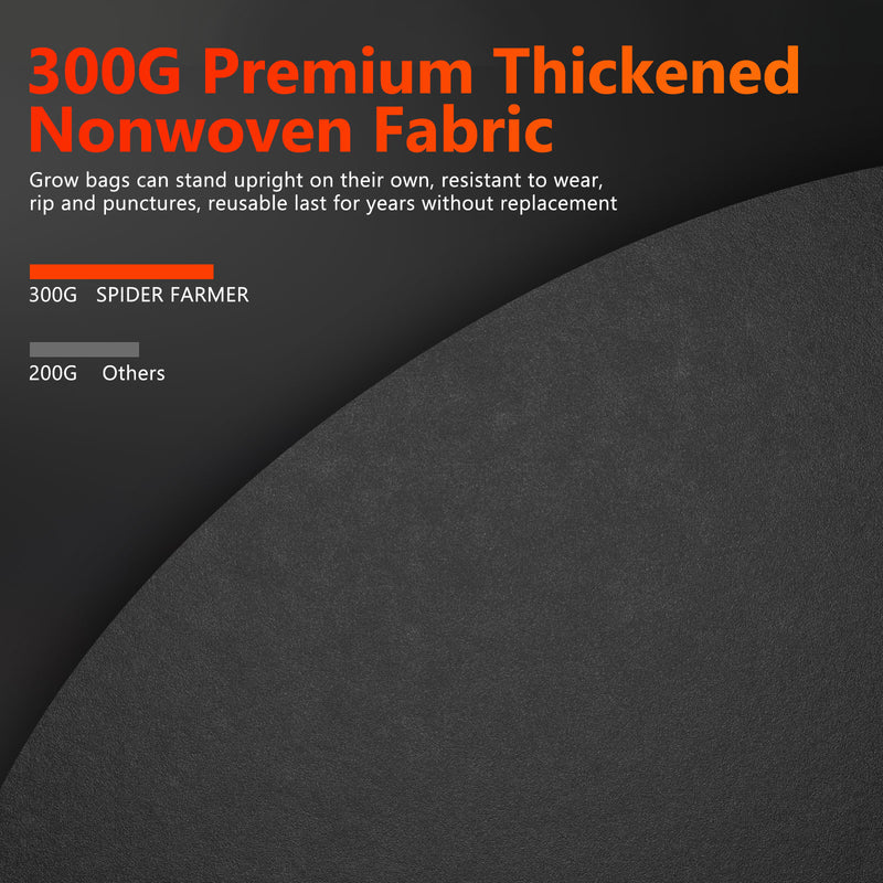 Load image into Gallery viewer, Spider Farmer - 5 Gallon Grow Bags 5-Pack Heavy Duty 300G Fabric Pots with Handles