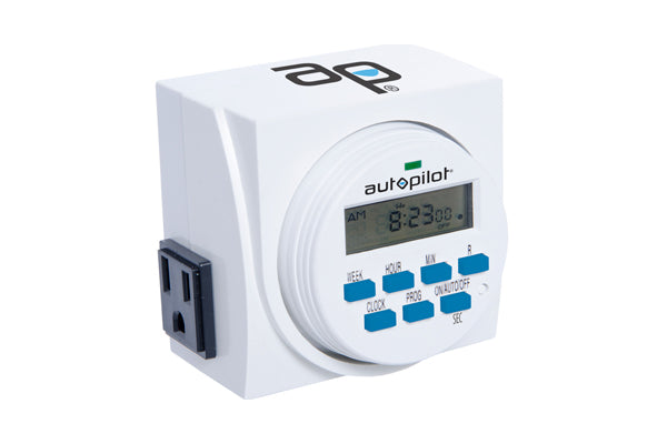 Autopilot Dual Outlet 7-Day Grounded Digital Programmable Timer