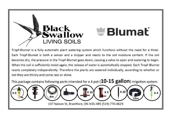 Blumat Kit for 4 Plants (10-15 Gal Pots)