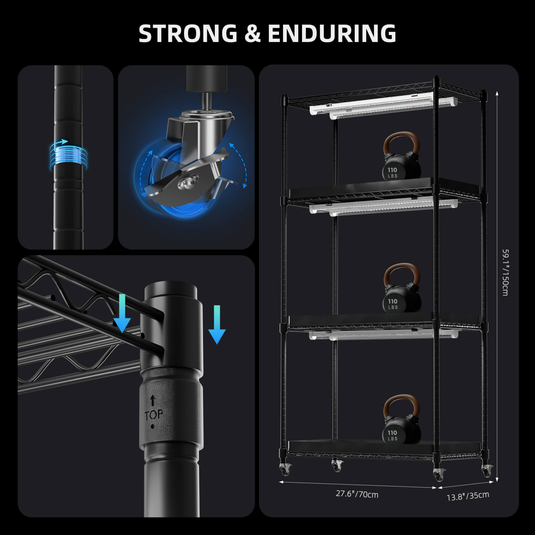 Spider Farmer - 4-Tier Plant Stand with Grow Lights & Grow Tent -108W