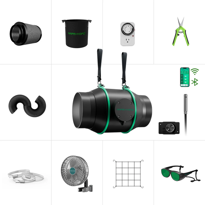 Mars Hydro - 6 Inch iFresh Fan Kit | 402 CFM, Carbon Filter, Complete Ventilation