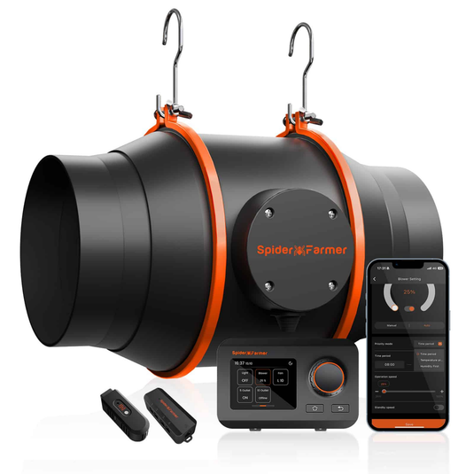 Spider Farmer - 6 Inch Inline Fan 402 CFM with GGS Controller for Grow Tents