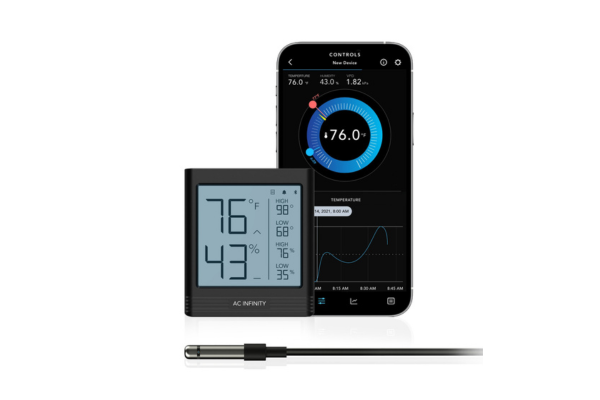 Thermo-hygromètre intelligent AC INFINITY CLOUDCOM B1 avec application de données, capteur 12' 