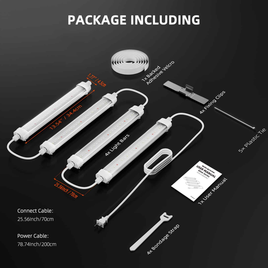 Spider Farmer - Glow30 32W LED Side Lighting Bars – 4-Bar Kit 13”