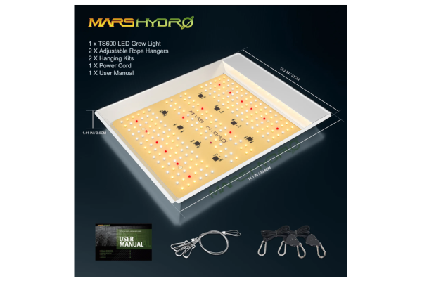 Mars Hydro - TS600 Full Spectrum Dimmable (100W) LED Grow Light - 2x2 Coverage