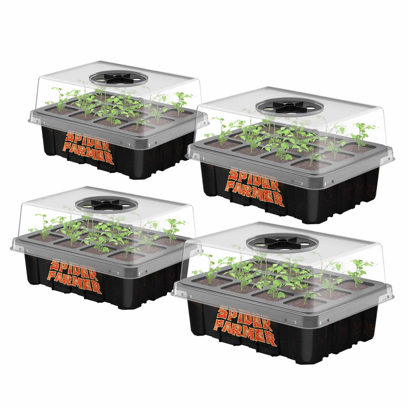Load image into Gallery viewer, Spider Farmer - Seed Starter Tray Kit 4-Pack with Dome for Seed Germination
