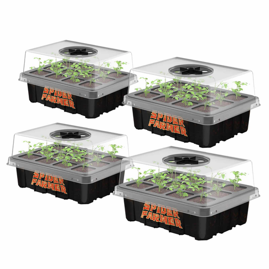 Spider Farmer - Seed Starter Tray Kit 4-Pack with Dome for Seed Germination