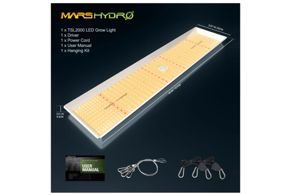 Mars Hydro - TSL2000 Full Spectrum Dimmable (300W) LED Grow Light - 3x5 Coverage