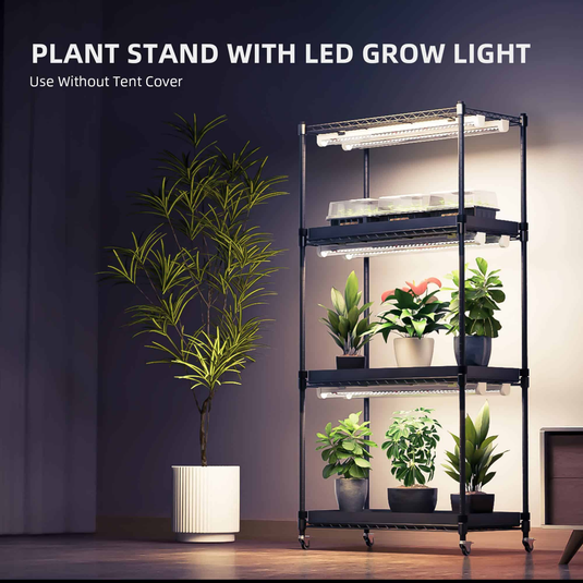 Spider Farmer - 4-Tier Plant Stand with Grow Lights & Grow Tent -108W