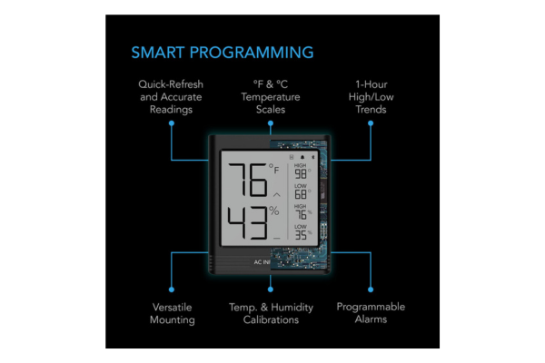 AC INFINITY CLOUDCOM B2 Smart Thermo-Hygrometer w/Data App Integrated