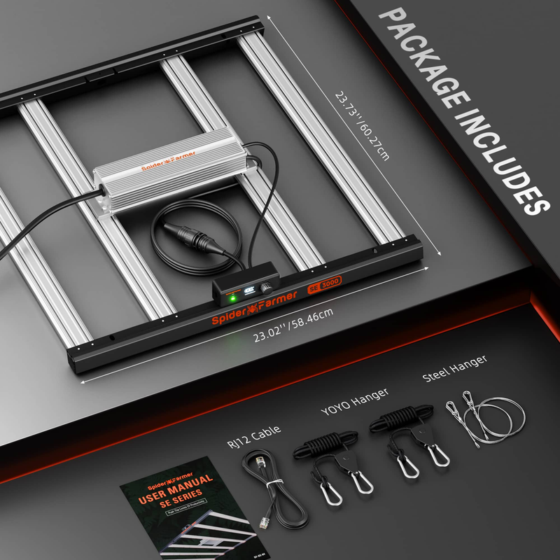 Load image into Gallery viewer, Spider Farmer - SE3000 300W LED Grow Light – App Controlled Full Spectrum 3x3
