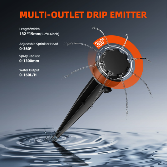 Spider Farmer - Automatic Drip Irrigation System with Pump & 8 Drip Emitters