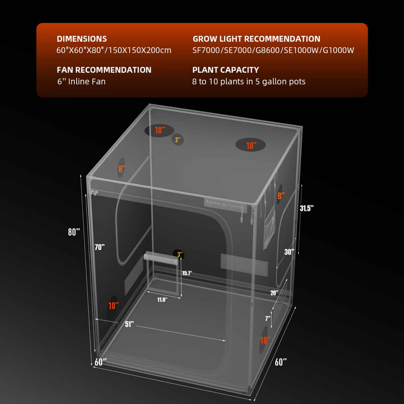 Load image into Gallery viewer, Spider Farmer - 5x5 Grow Tent – 1680D Indoor Grow Tent with Observation Window
