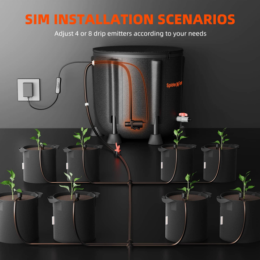 Spider Farmer - Automatic Drip Irrigation System with Pump & 8 Drip Emitters