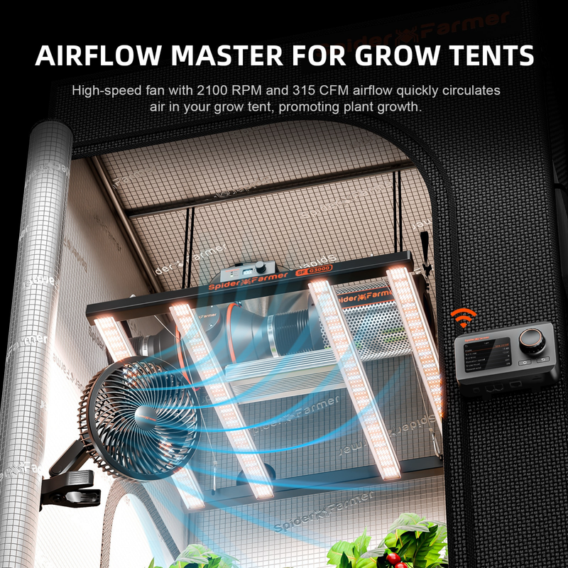 Load image into Gallery viewer, Spider Farmer - 6" Grow Tent Clip Fan EC Motor Oscillating Fan with App Control
