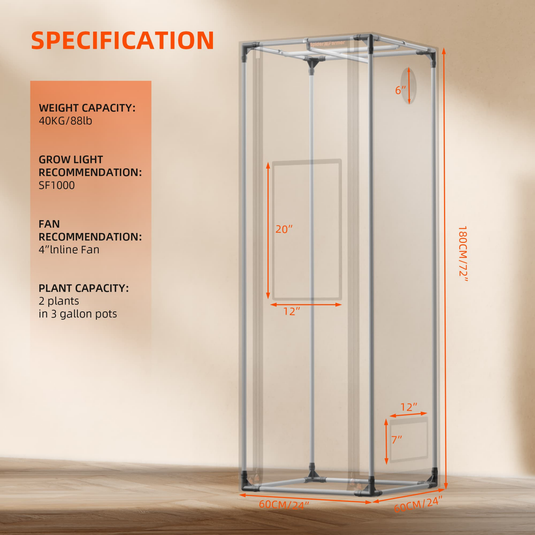 Spider Farmer - 2x2 White Grow Tent 2000D Indoor Seedling Grow Tent