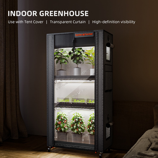 Spider Farmer - 4-Tier Plant Stand with Grow Lights & Grow Tent -108W