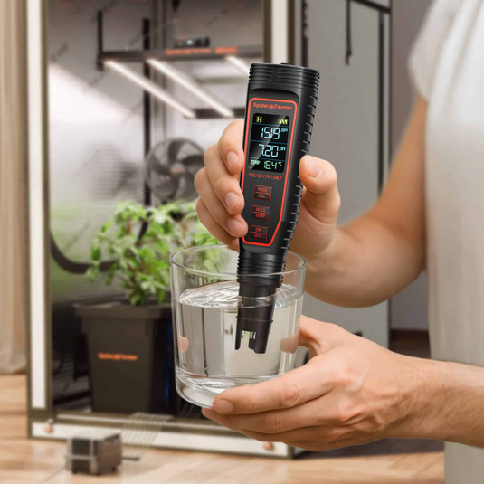 Spider Farmer - 5-in-1 pH Hydroponic Meter Kit – pH, EC, TDS, Temp & Salinity Tester