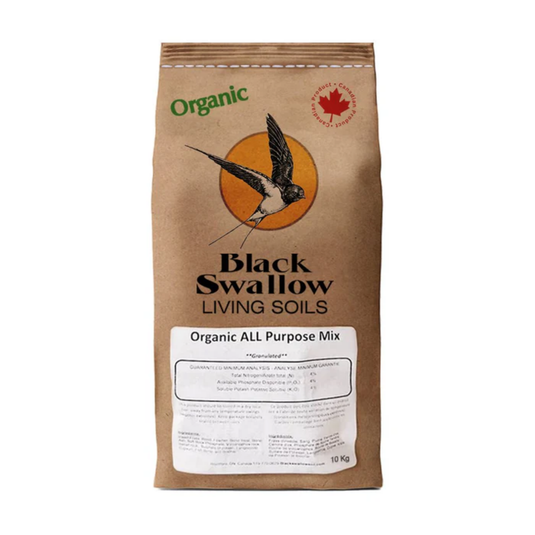 Black Swallow - Organic All Purpose Mix (4-4-4) – Slow-Release Fertilizer for Garden & Turf