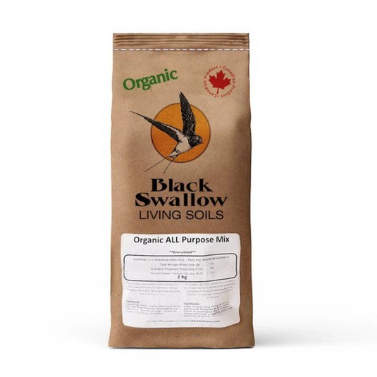 Black Swallow - Organic All Purpose Mix (4-4-4) – Slow-Release Fertilizer for Garden & Turf