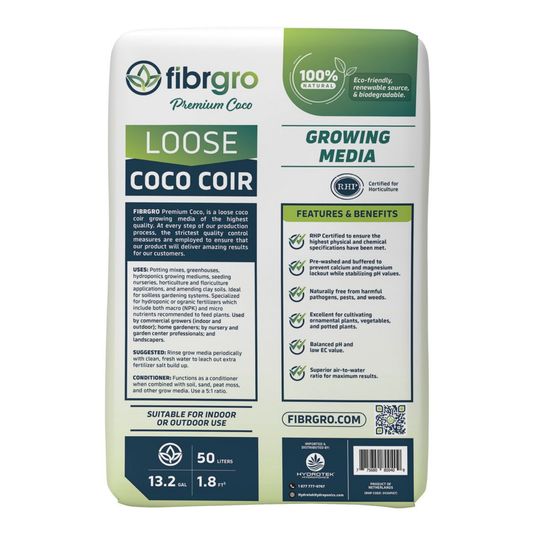 Fibrgro - Premium Coco 50L - RHP Certified Coco Coir for Plants