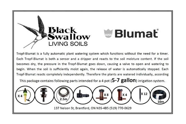 Blumat Kit for 4 Plants (5-7 Gal Pots)