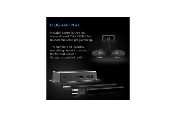 AC Infinity - Cloudline T4 Quiet Inline Duct Fan System With Temperature and Humidity Controller 4