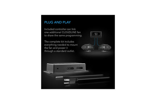 AC Infinity - Cloudline T4 – 4" Duct Fan with Temp & Humidity Control
